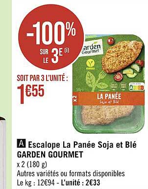 Escalope La Panée Soja Et Blé Garden Gourmet