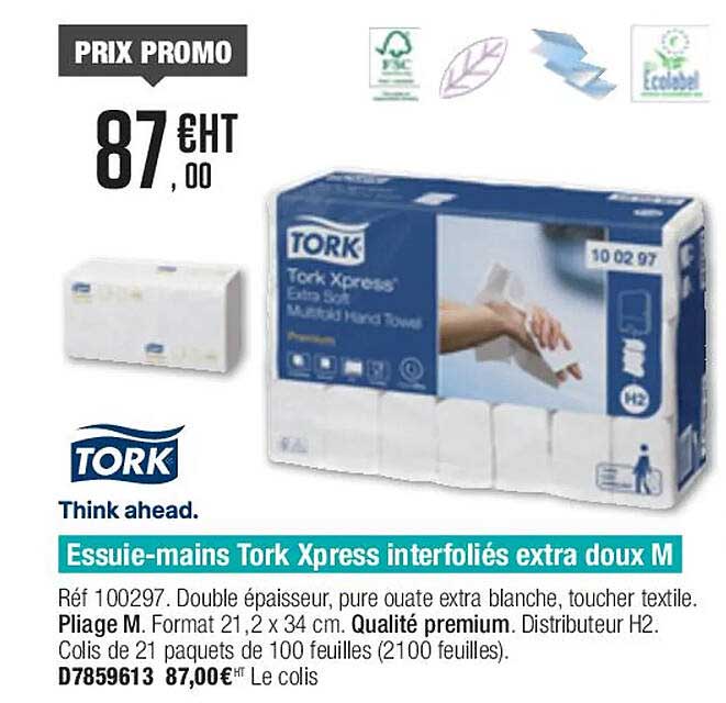 Essuie-mains Tork Xpress Interfoliés Extra Doux M