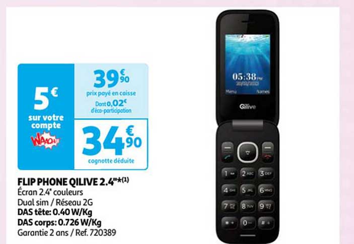 flip phone qilive 2.4"