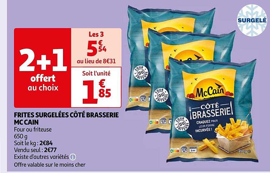 frites surgelées côté brasserie mc cain