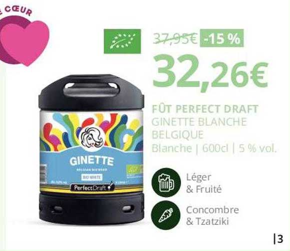 fût perfect draft ginette blanche belgique blanche 5% vol.