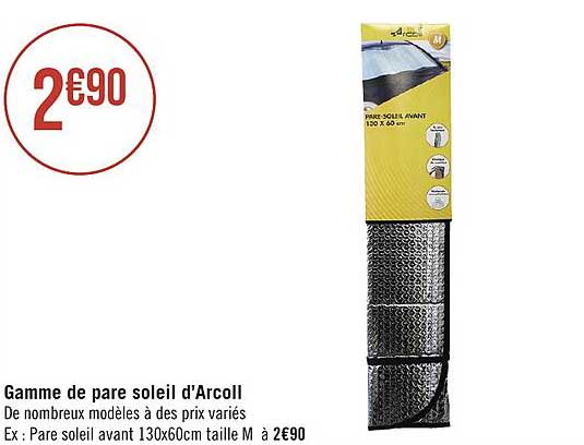 gamme de pare soleil d'arcoll