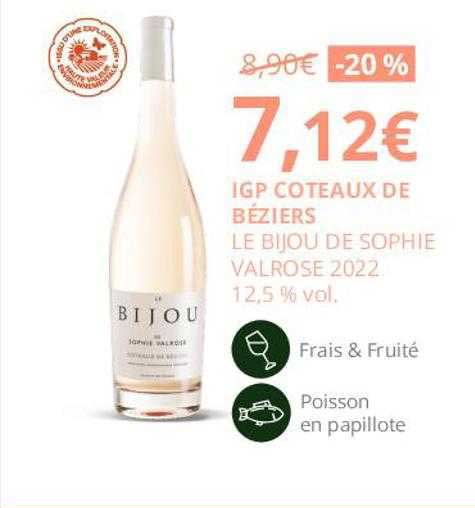 igp côteaux de béziers le bijou de sophie valrose 2022 12,5% vol.
