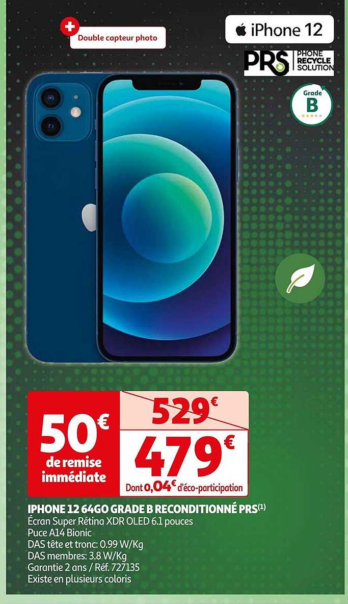 iPhone 12 64go grade b reconditionné prs