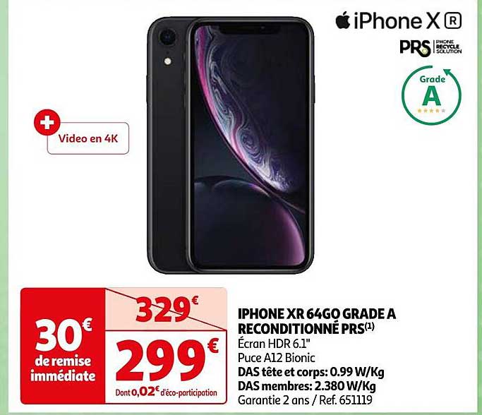iPhone xr 64go grade a reconditionné prs