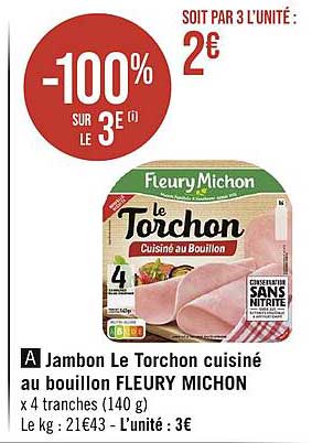 jambon le torchon cuisiné au bouillon fleury michon