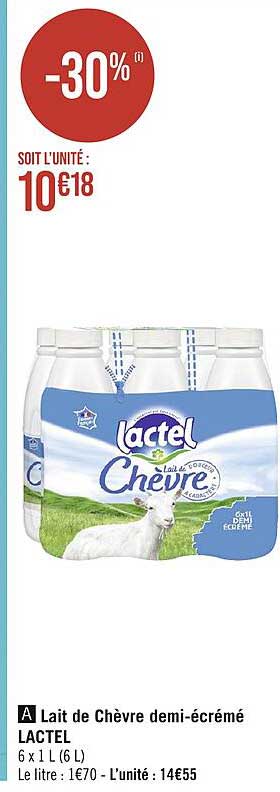 Lait De Chèvre Demi-écrémé Lactel