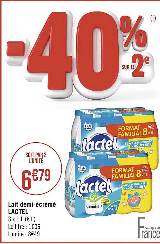 lait demi-écrémé lactel