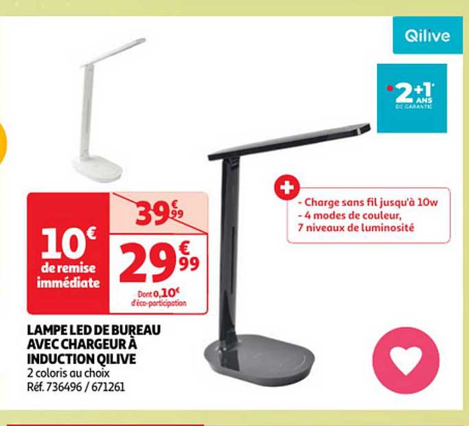 Lampe Led De Bureau Avec Chargeur à Induction Qilive