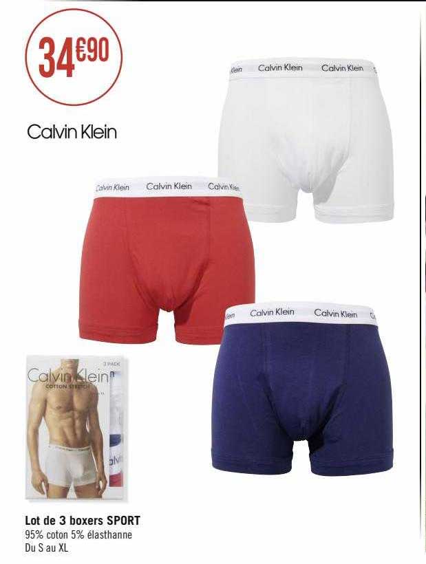 lot de 3 boxers sport calvin klein