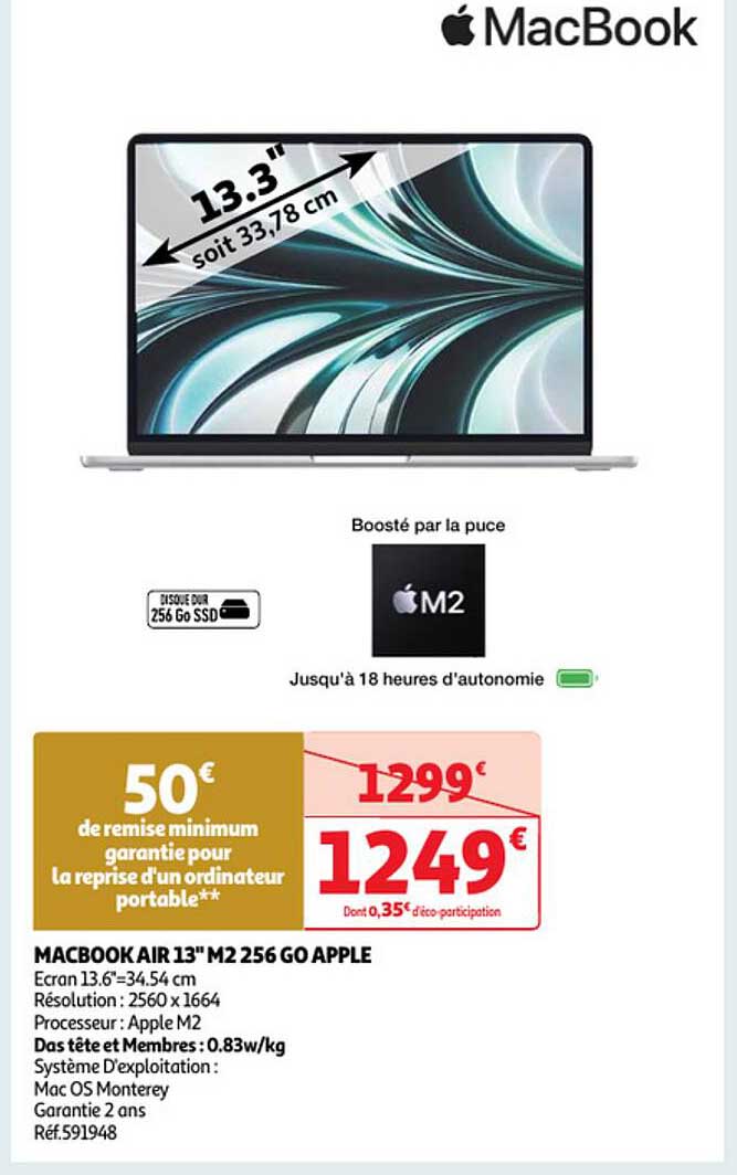 MacBook Air 13" M2 256 Go Apple