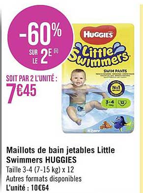 maillots de bain jetables little swimmers huggies