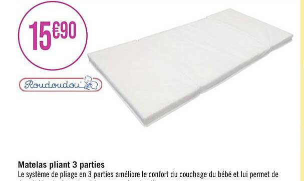 matelas pliant 3 parties roudoudou