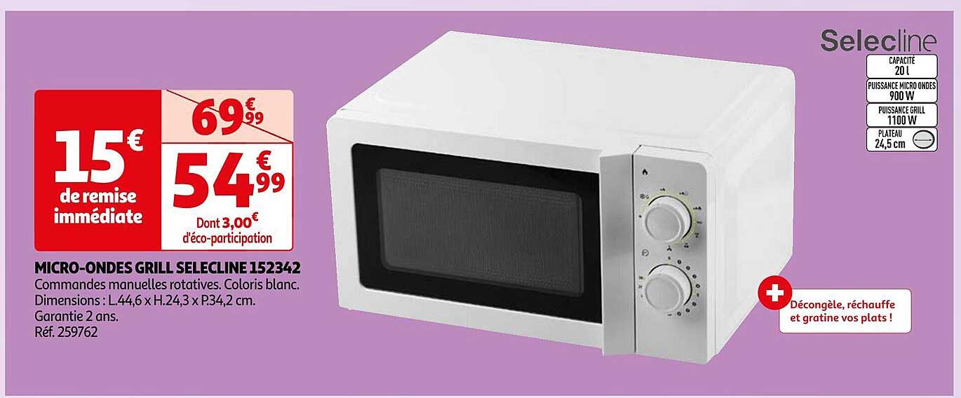 micro-ondes grill selecline 152342