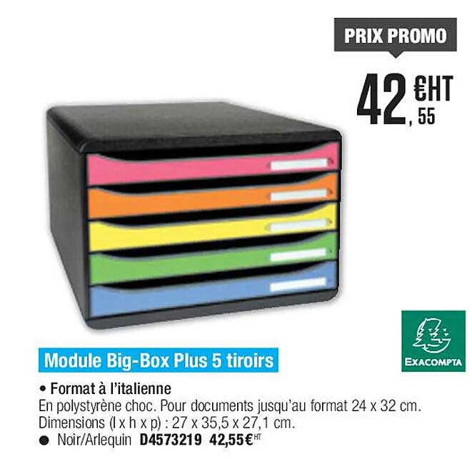 Module Big-box Plus 5 Tiroirs Exacompta