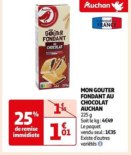 mon goûter fondant au chocolat auchan