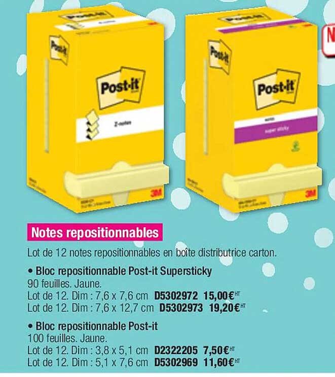 notes repositionnables post-it