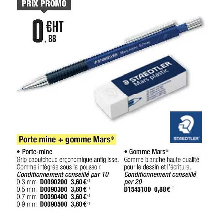 porte mine + gomme mars staedtler