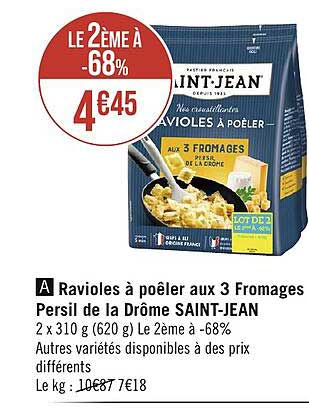 ravioles à poêler aux 3 fromage persil de la drôme saint-jean