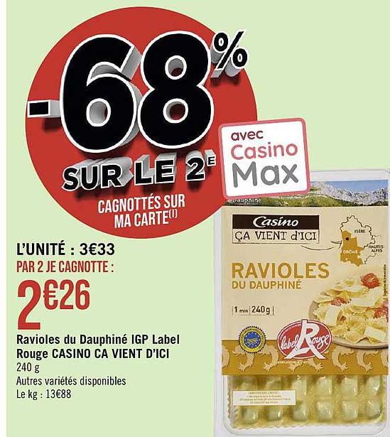 ravioles du dauphiné igp label rouge casino ça vient d'ici