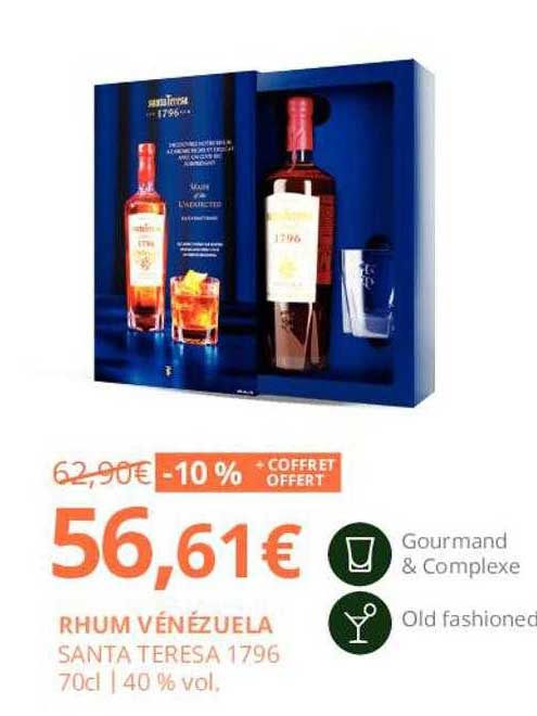 rhum vénézuela santa teresa 1796 40% vol.