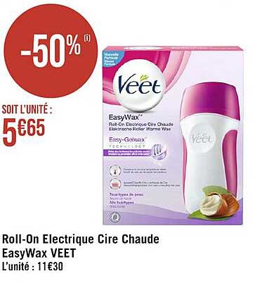 roll-on électrique cire chaude easyWax veet