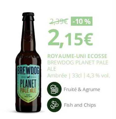 royaume-uni écosse brewdog planet pale ale 4,3% vol.