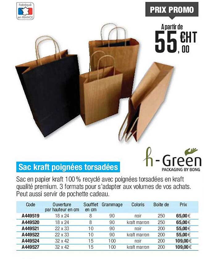 Sac Kraft Poignées Torsadées