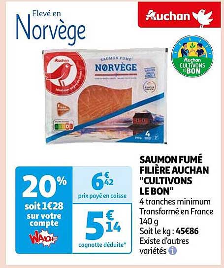 Saumon Fumé Filière Auchan "cultivons Le Bon"