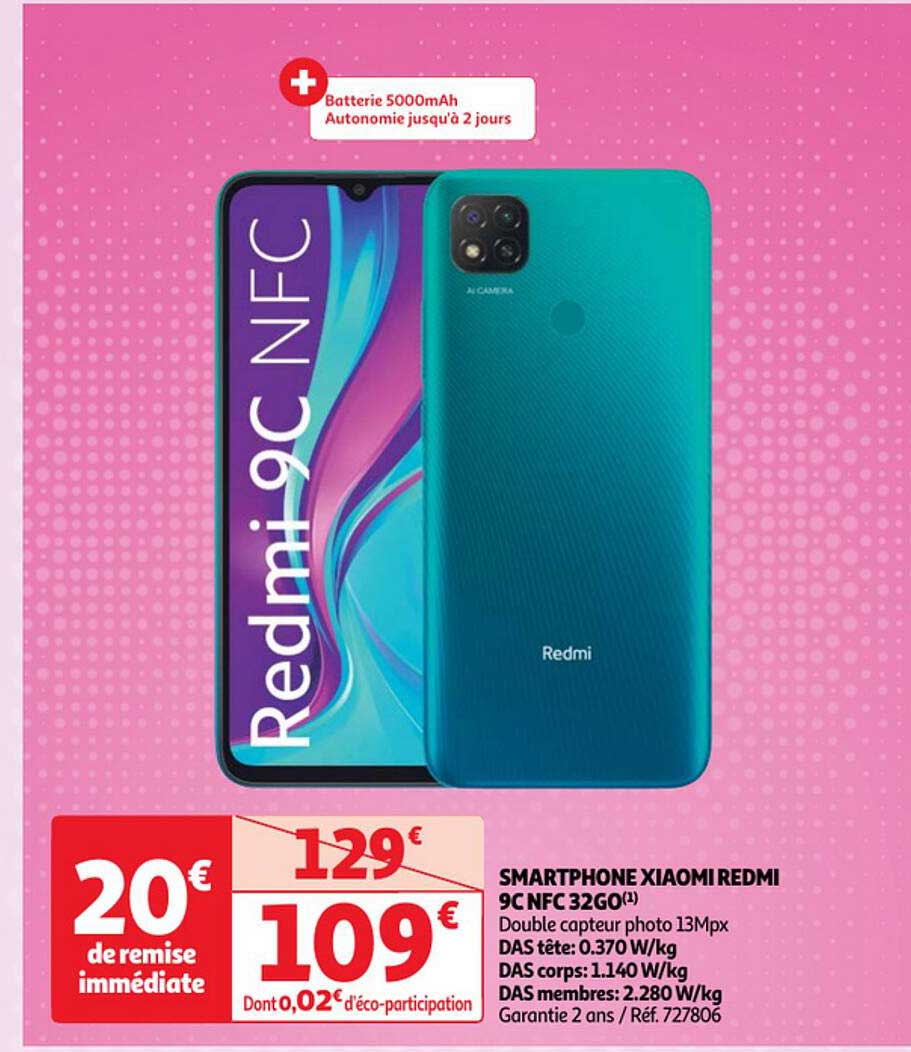 smartphone xiaomi redmi 9c nfc 32go