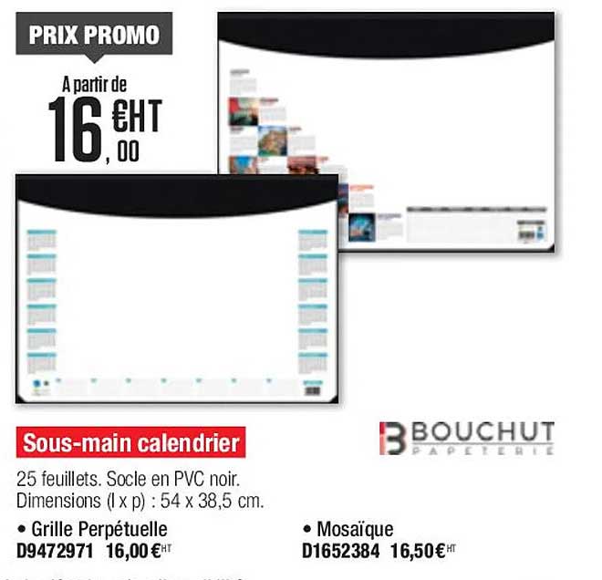 sous-main calendrier