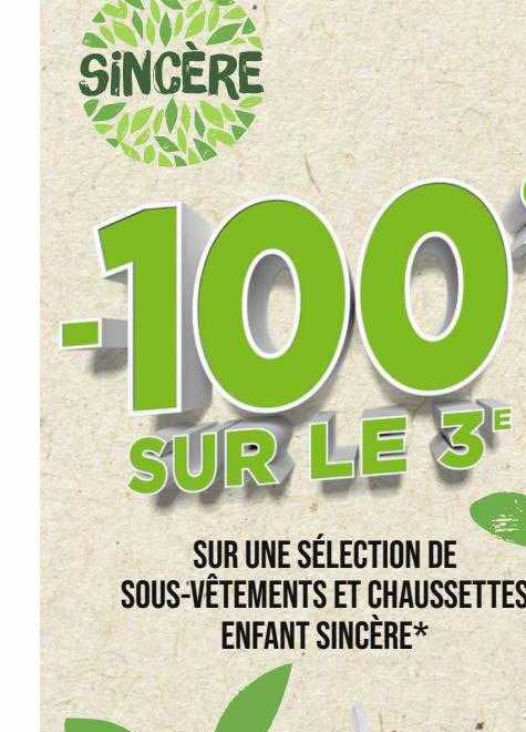 sous-vêtements et chaussettes enfant sincère