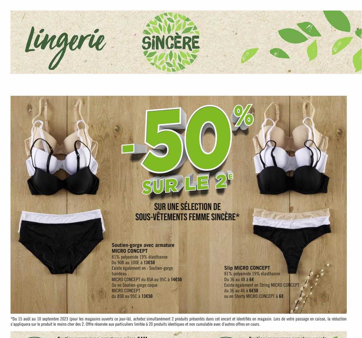 soutien-gorge avec armature micro concept, slip micro concept