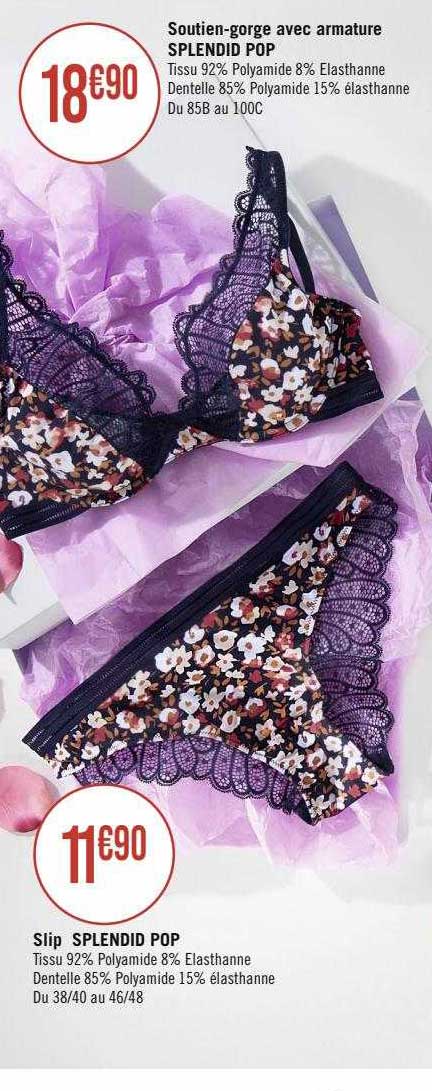 soutien-gorge avec armature splendid pop, slip splendid pop