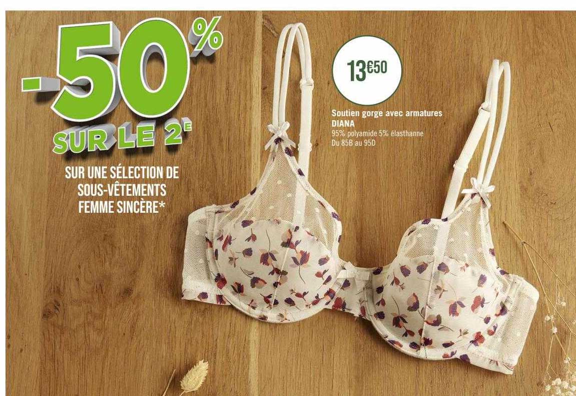 soutien gorge avec armatures diana, sous-vêtements femme sincère