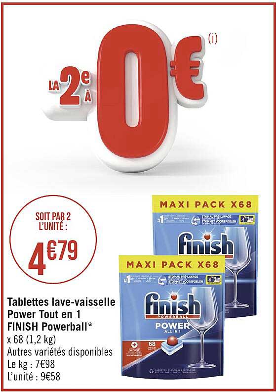 tablettes lave-vaisselle power tout en 1 finish powerball
