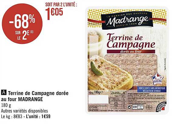 terrine de campagne dorée au four madrange