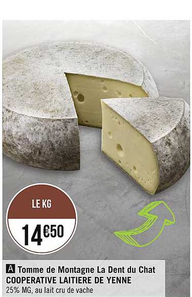 tomme de montagne la dent du chat coopérative laitière de yenne