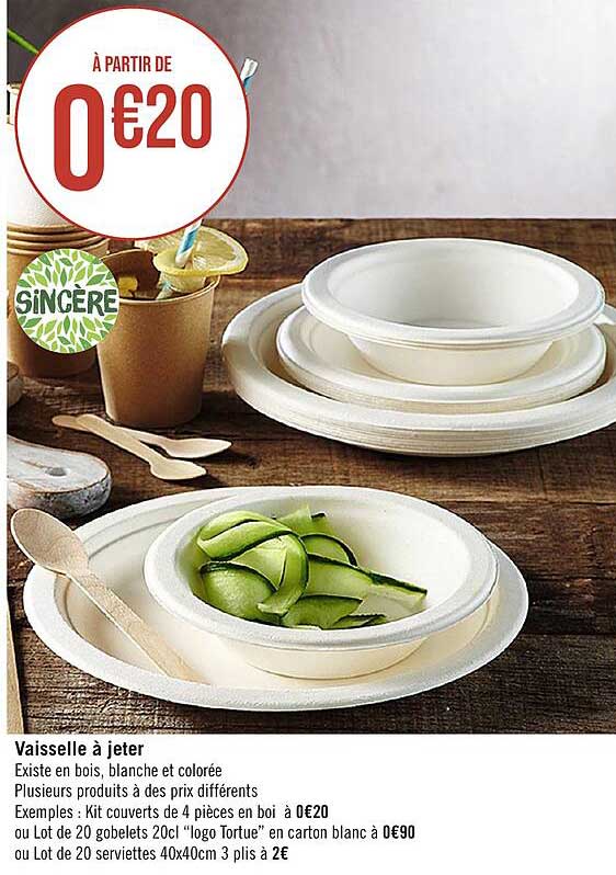 vaisselle à jeter sincère