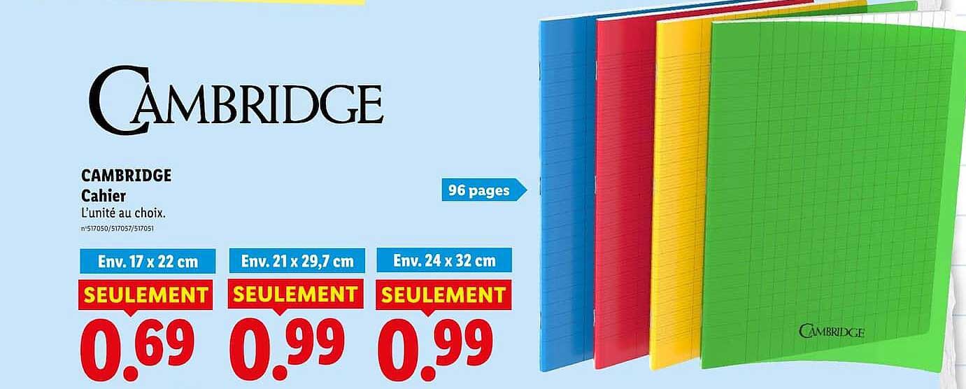 CAMBRIDGE Cahier