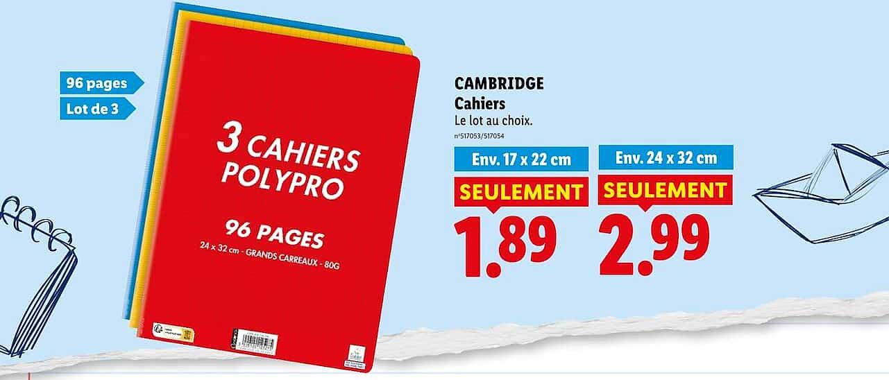 CAMBRIDGE Cahiers