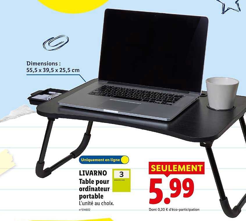 LIVARNO Table pour ordinateur portable
