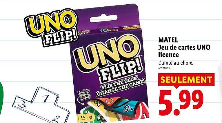 MATEL Jeu de cartes UNO licence