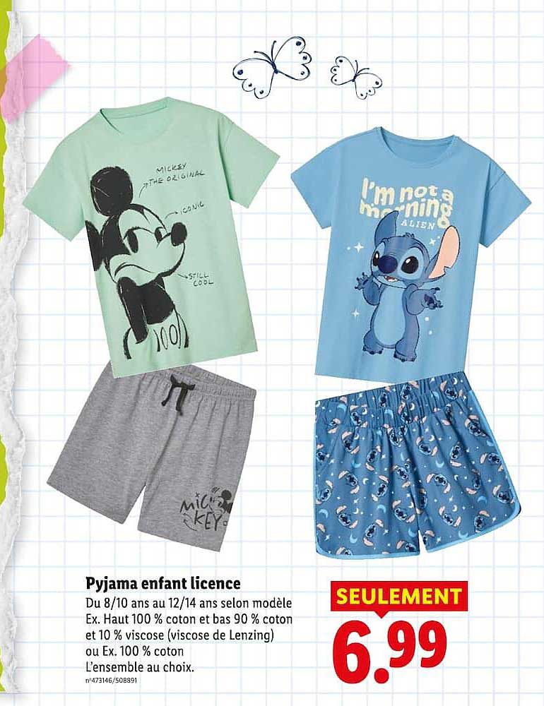 Pyjama enfant licence