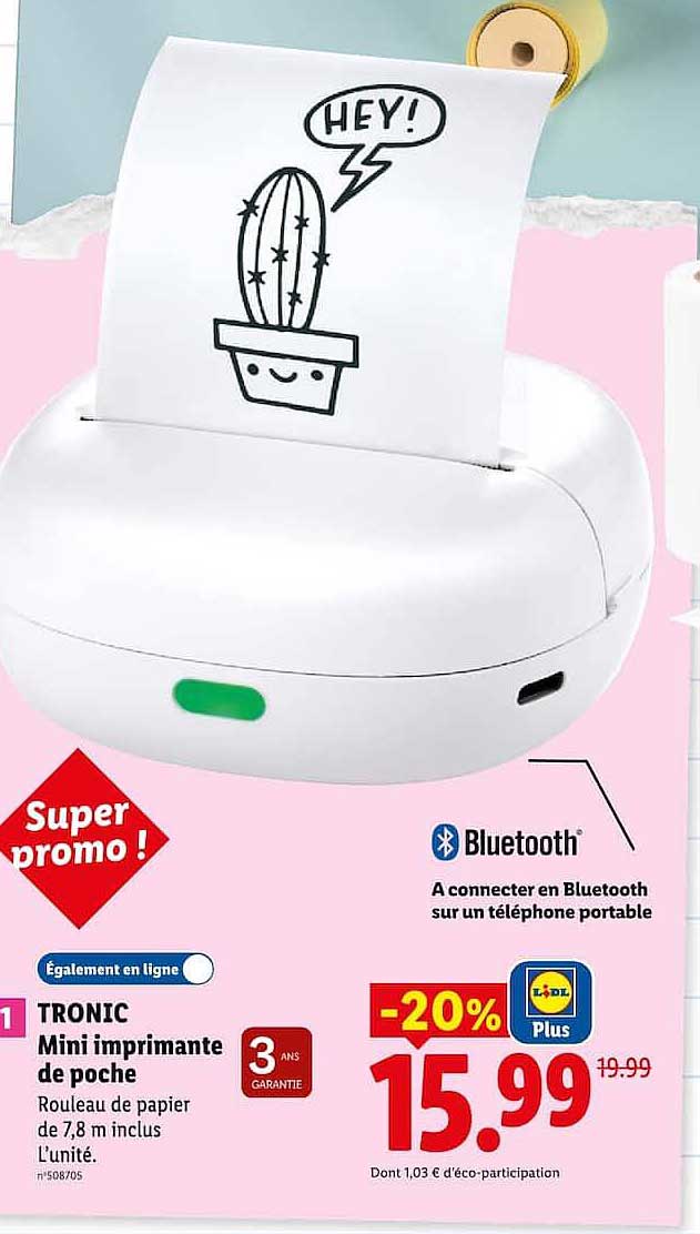 TRONIC Mini imprimante de poche