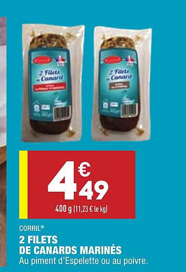2 filets de canards marinés corril