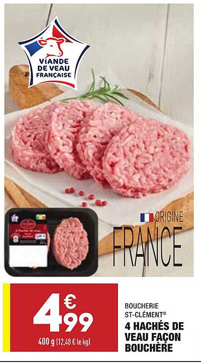 4 hachés de veau façon bouchère boucherie st-clément