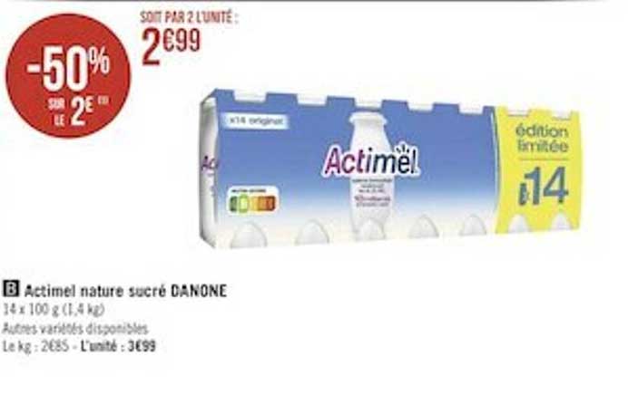 Actimel Nature Sucré Danone