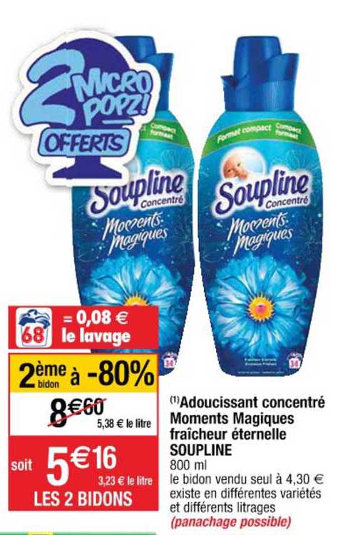 adoucissant concentré moments magiques fraîcheur éternelle soupline