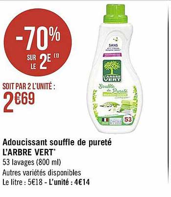 adoucissant souffle de pureté l'arbre vert -70% sur le 2e